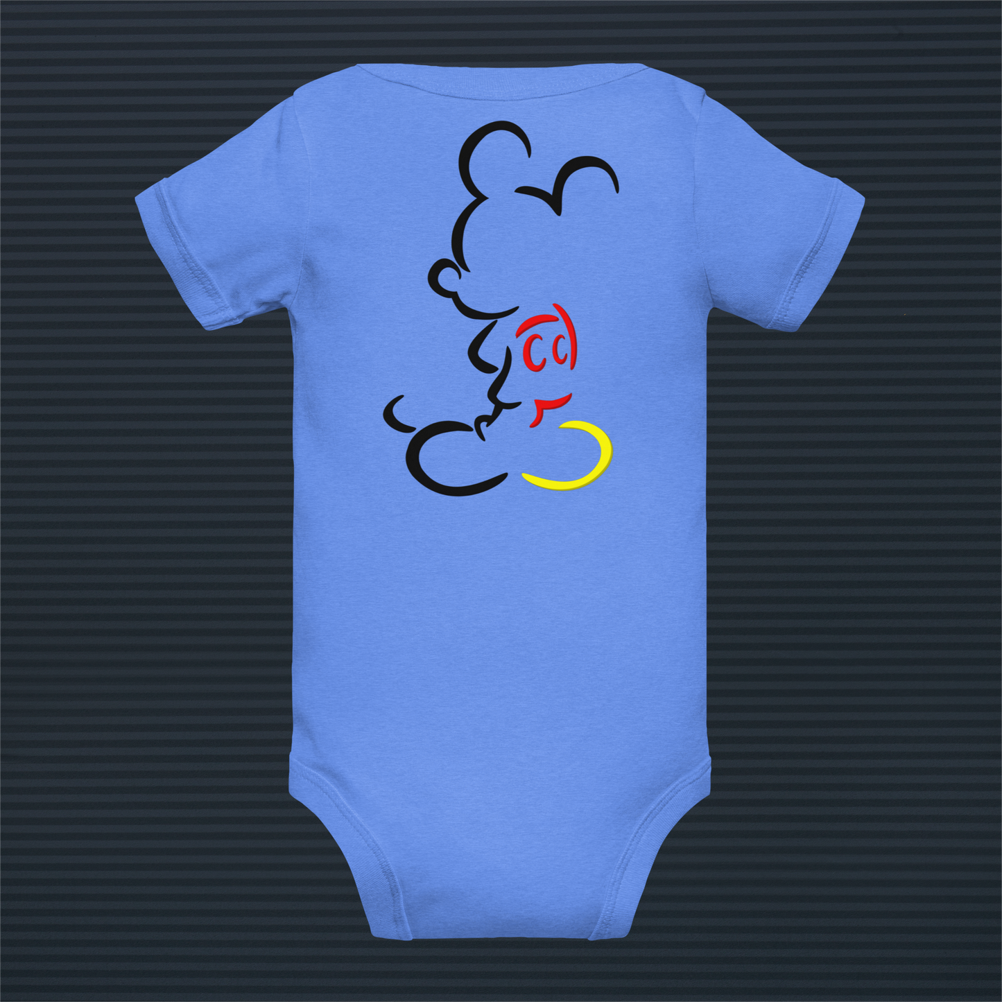 Designer Mickey-Mouse Baby Short Sleeve One Piece | Front & Back Design | Available in Multiple Colors