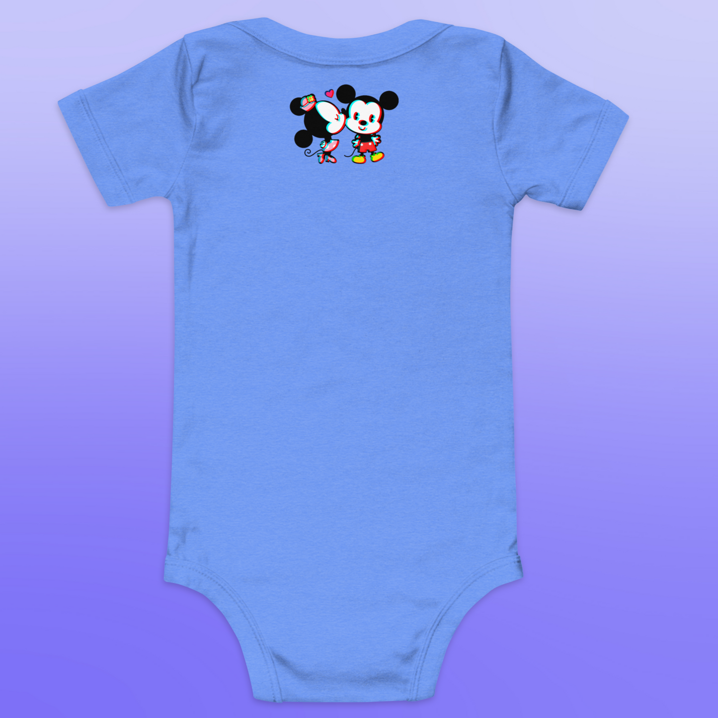 Designer Mickey-Mouse and Minnie-Mouse Baby Short Sleeve One Piece | Available in Multiple Colors | Design on Front & Back