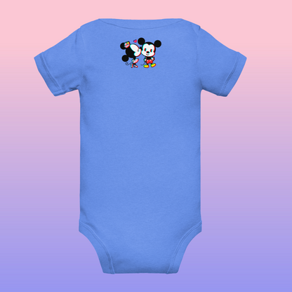 Designer Mickey-Mouse and Minnie-Mouse Baby Short Sleeve One Piece | Available in Multiple Colors | Design on Front & Back