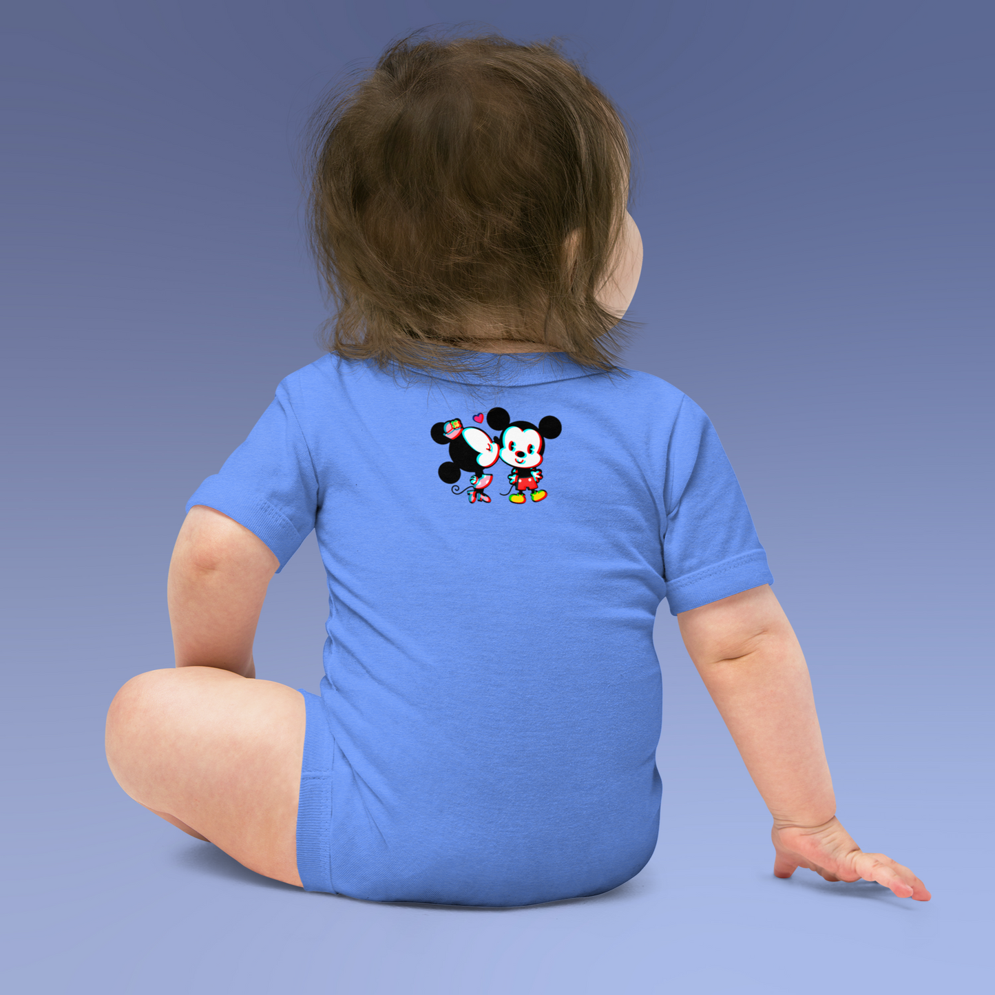 Designer Mickey-Mouse and Minnie-Mouse Baby Short Sleeve One Piece | Available in Multiple Colors | Design on Front & Back