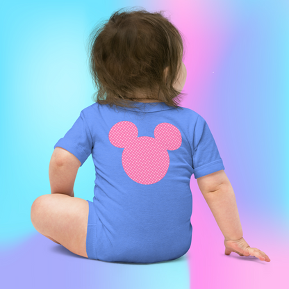 Designer Minnie-Mouse Baby Short Sleeve One Piece | Available in Multiple Colors | Design on Front & Back