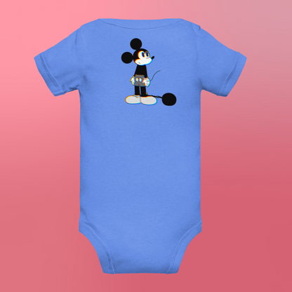 Designer Mickey-Mouse Baby Short Sleeve One Piece | Available in Multiple Colors | Design on Front & Back