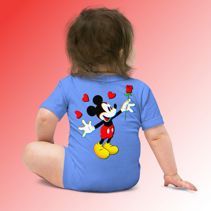 Designer Minnie-Mouse Baby Short Sleeve One Piece | Available in Multiple Colors | Design on Front & Back