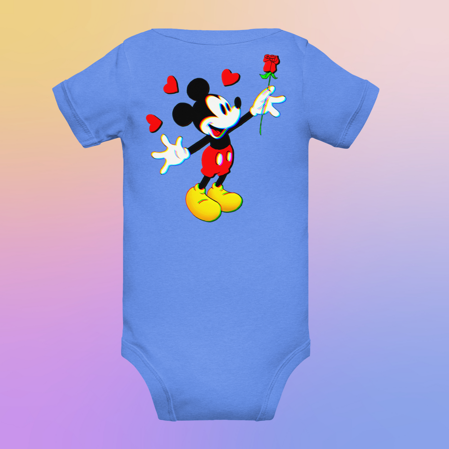 Designer Minnie-Mouse Baby Short Sleeve One Piece | Available in Multiple Colors | Design on Front & Back