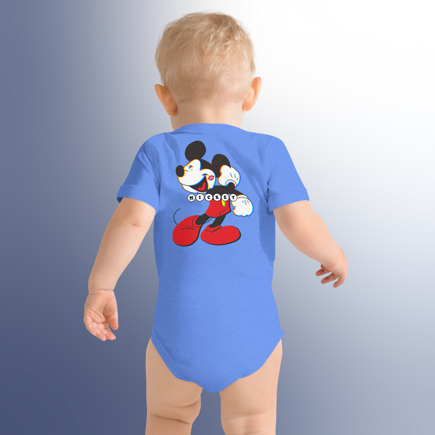 Designer Mickey-Mouse Baby Short Sleeve One Piece | Available in Multiple Colors | Design on Front & Back