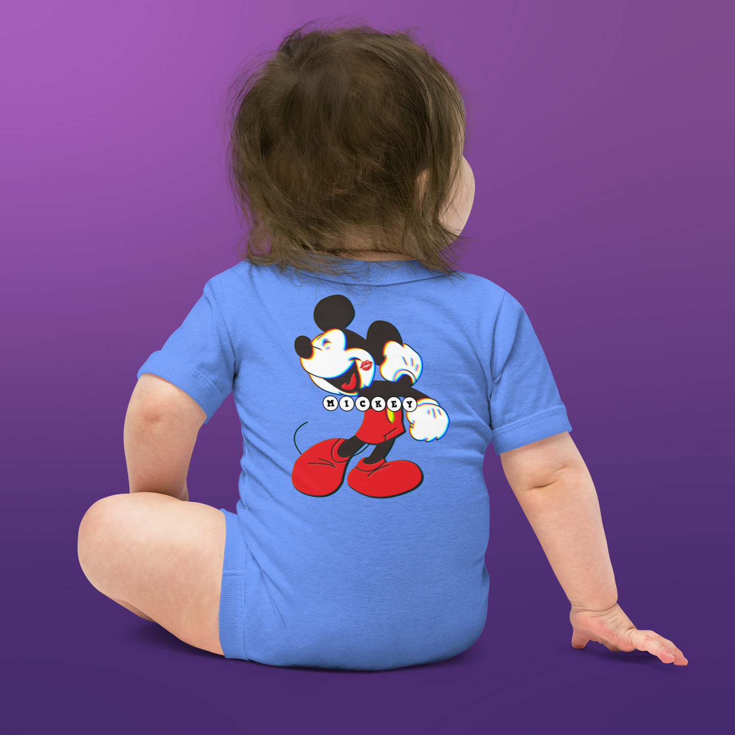 Designer Mickey-Mouse Baby Short Sleeve One Piece | Available in Multiple Colors | Design on Front & Back