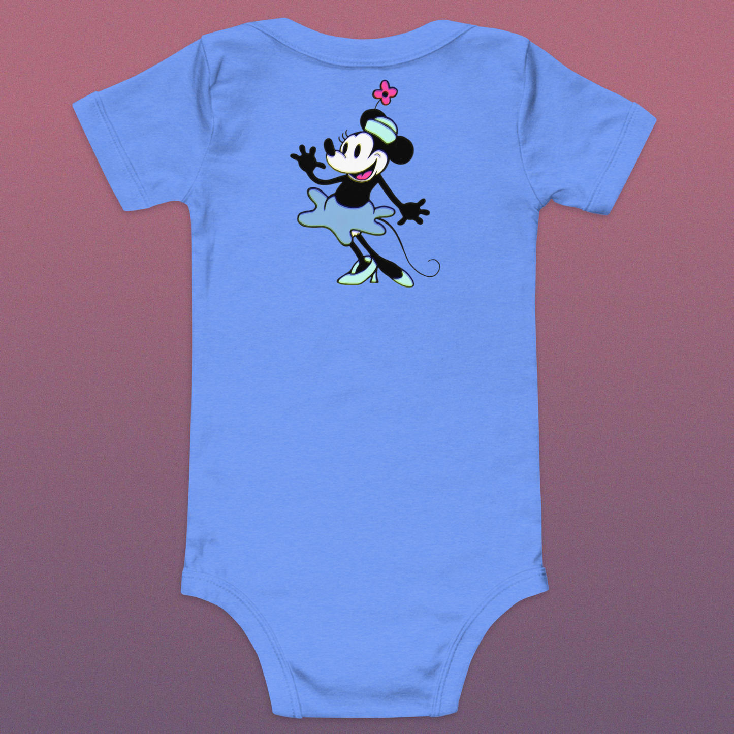 Designer Minnie-Mouse Baby Short Sleeve One Piece | Available in Multiple Colors | Design on Front & Back