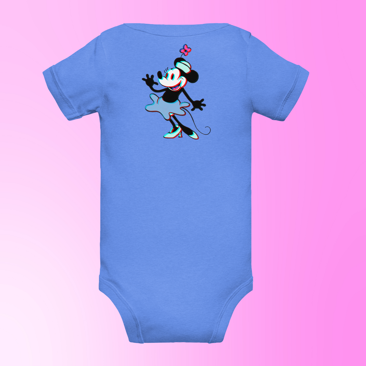 Designer 3D Minnie-Mouse Baby Short Sleeve One Piece | Available in Multiple Colors | Design on Front & Back