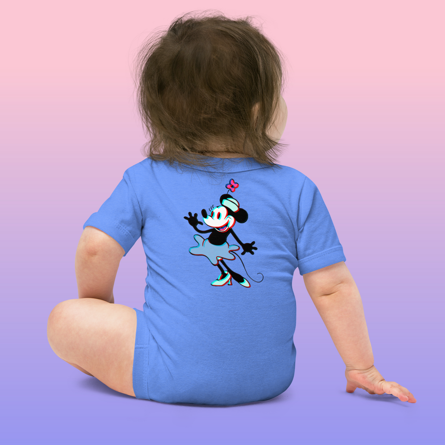 Designer 3D Minnie-Mouse Baby Short Sleeve One Piece | Available in Multiple Colors | Design on Front & Back