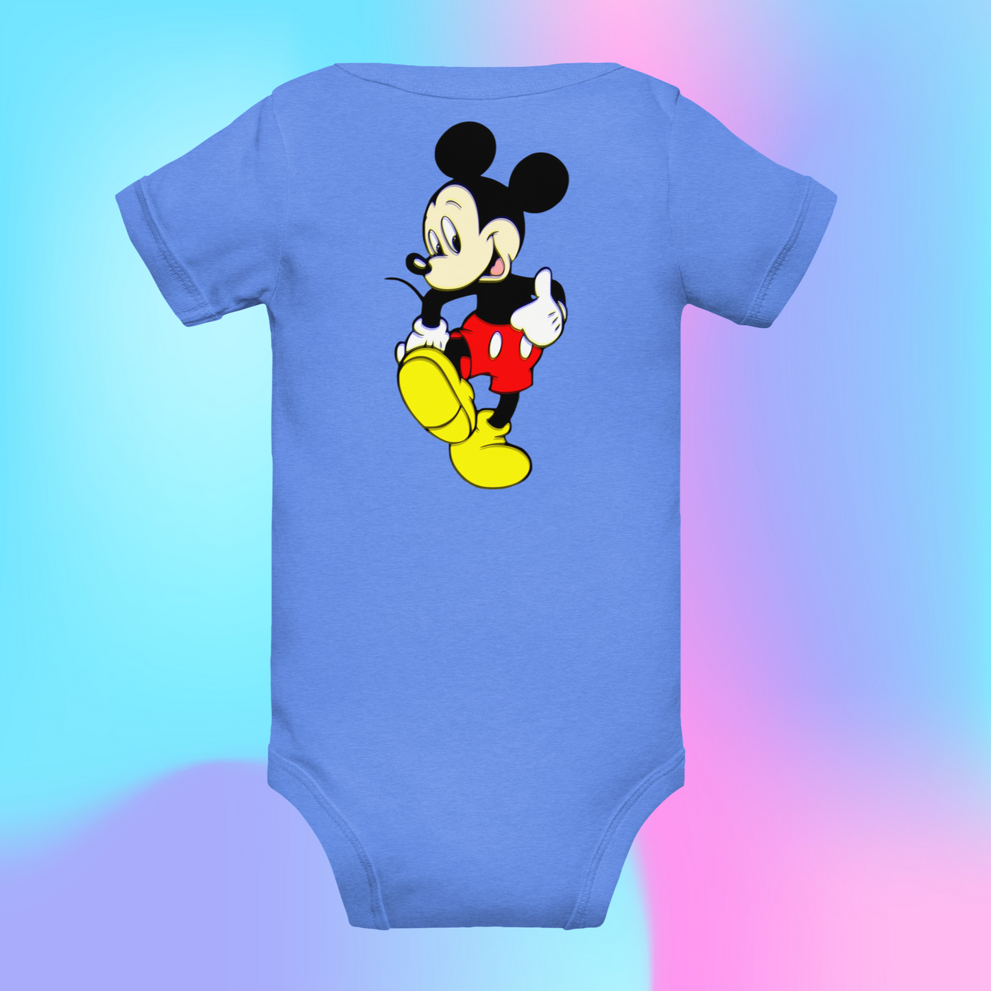 Designer Mickey-Mouse Baby Short Sleeve One Piece | Available in Multiple Colors | Design on Front & Back