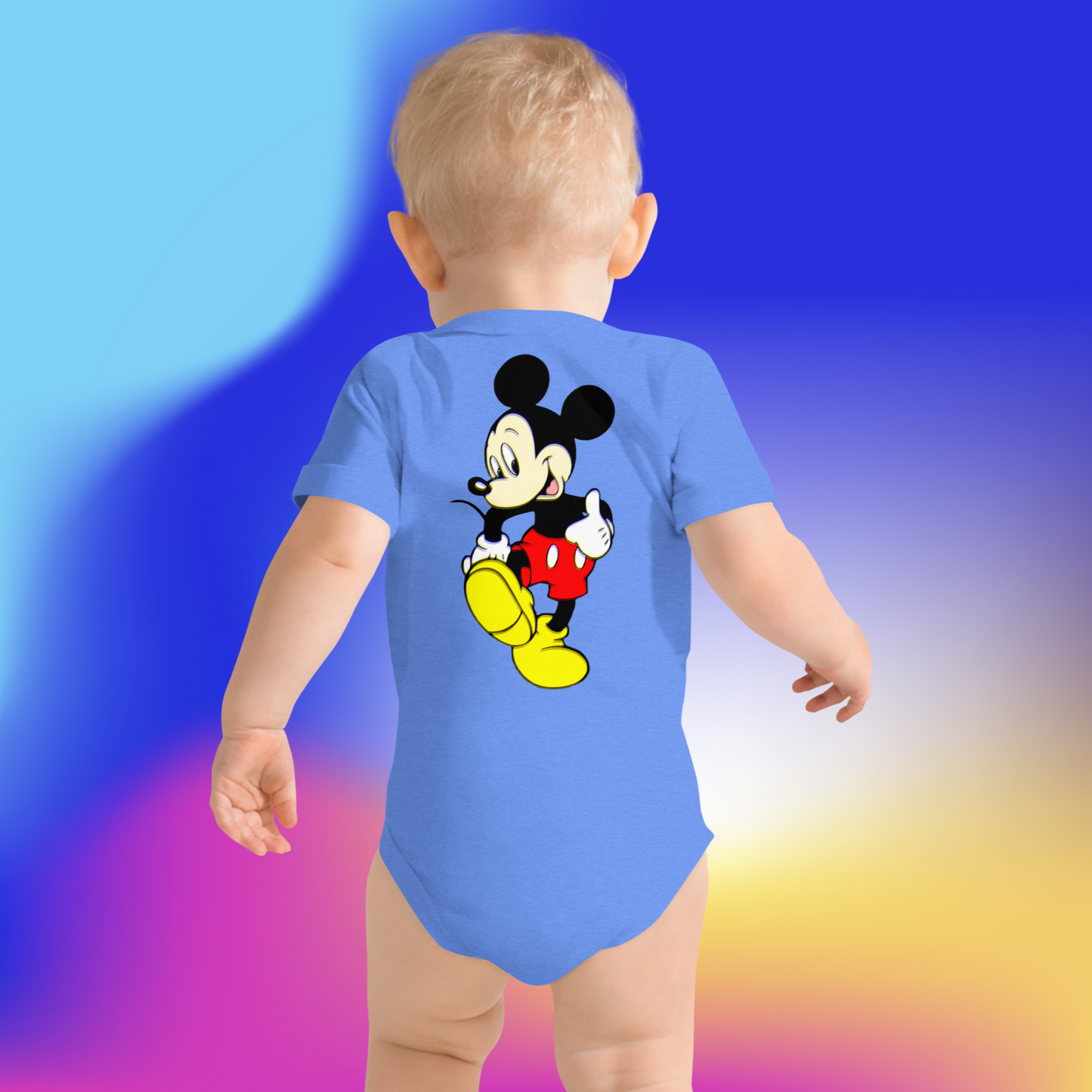 Designer Mickey-Mouse Baby Short Sleeve One Piece | Available in Multiple Colors | Design on Front & Back