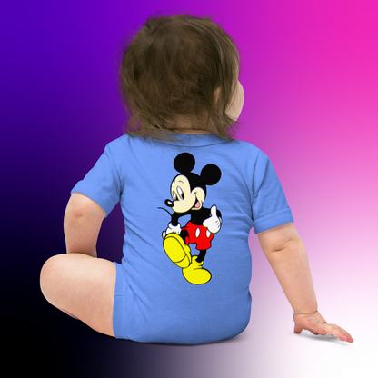 Designer Mickey-Mouse Baby Short Sleeve One Piece | Available in Multiple Colors | Design on Front & Back