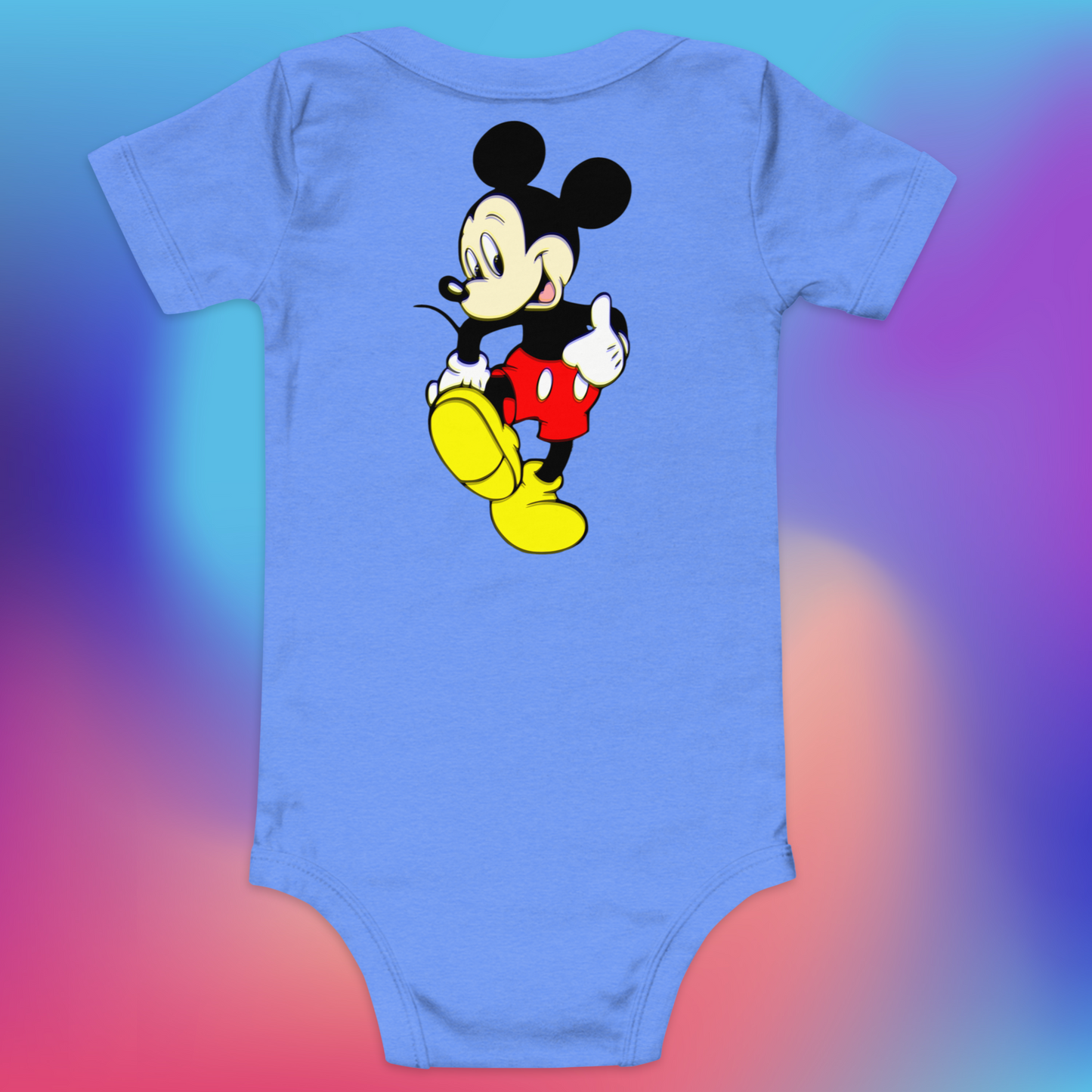 Designer Mickey-Mouse Baby Short Sleeve One Piece | Available in Multiple Colors | Design on Front & Back