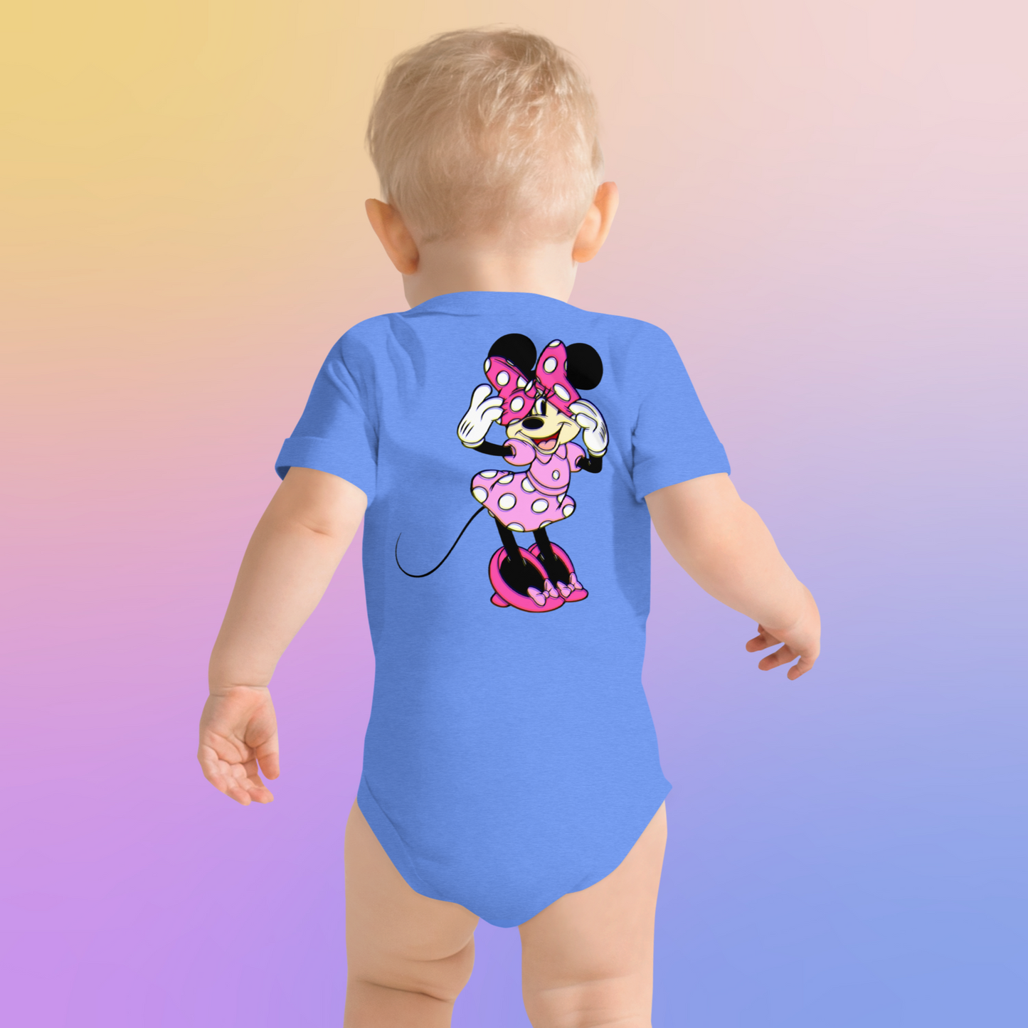 Designer Minnie-Mouse Baby Short Sleeve One Piece | Available in Multiple Colors | Design on Front & Back