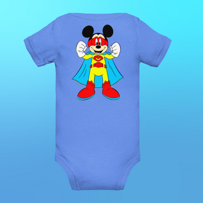 Designer Mickey-Mouse Baby Short Sleeve One Piece | Available in Multiple Colors | Design on Front & Back