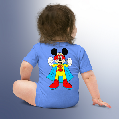 Designer Mickey-Mouse Baby Short Sleeve One Piece | Available in Multiple Colors | Design on Front & Back