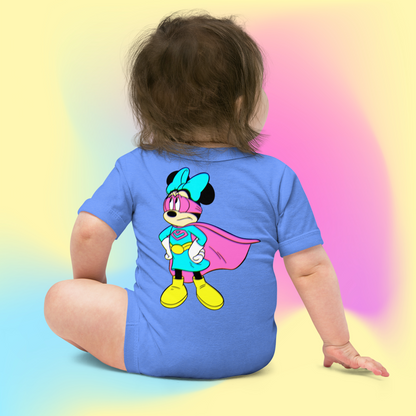 Designer Minnie-Mouse Baby Short Sleeve One Piece | Available in Multiple Colors | Design on Front & Back