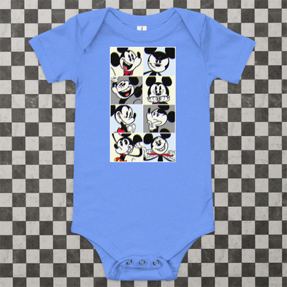 Designer Mickey-Mouse Baby Short Sleeve One Piece | Front & Back Design | Available in Multiple Colors