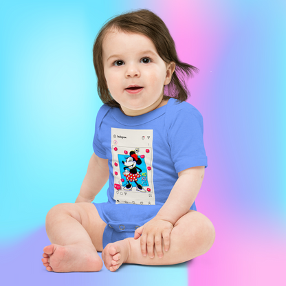 Designer Minnie-Mouse Baby Short Sleeve One Piece | Available in Multiple Colors | Design on Front & Back