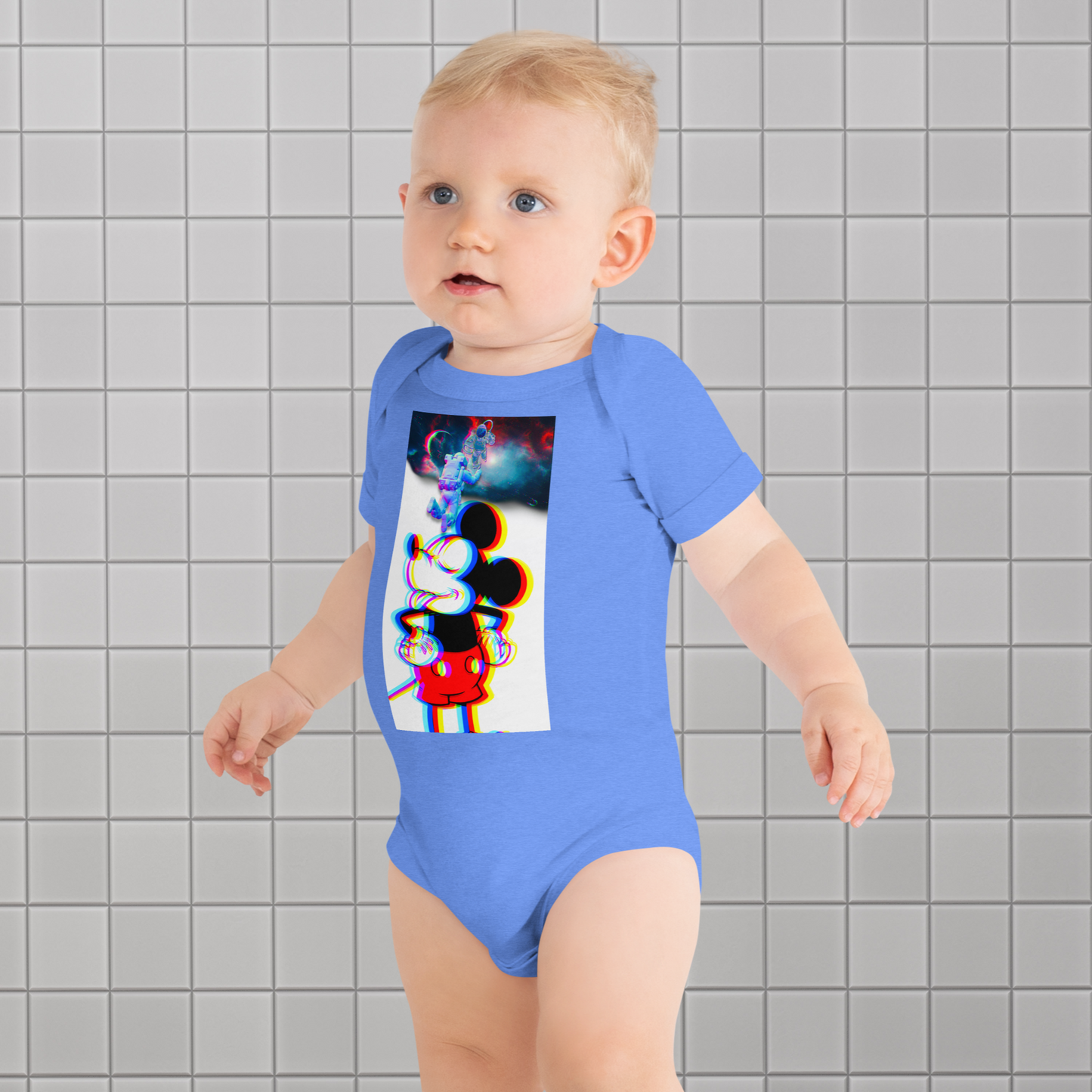 Designer Mickey-Mouse Baby Short Sleeve One Piece | Available in Multiple Colors | Design on Front & Back