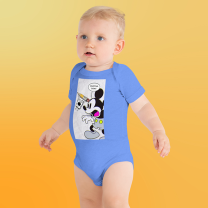 Designer Mickey-Mouse and Doodlebob Baby Short Sleeve One Piece | Available in Multiple Colors | Design on Front & Back