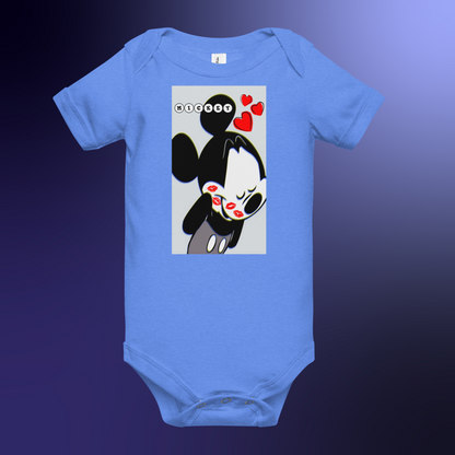 Designer Mickey-Mouse Baby Short Sleeve One Piece | Available in Multiple Colors | Design on Front & Back