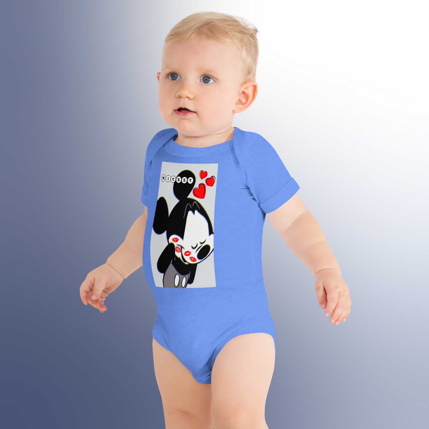 Designer Mickey-Mouse Baby Short Sleeve One Piece | Available in Multiple Colors | Design on Front & Back