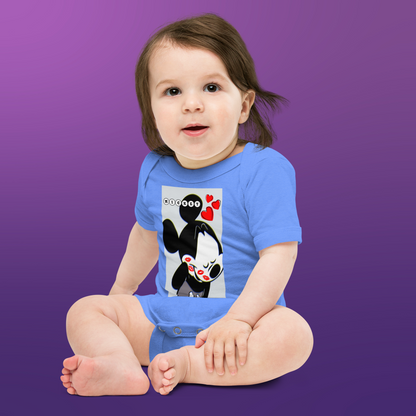 Designer Mickey-Mouse Baby Short Sleeve One Piece | Available in Multiple Colors | Design on Front & Back