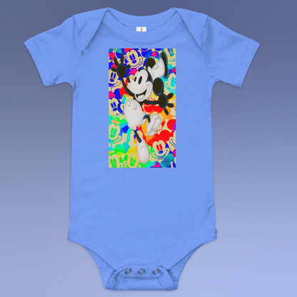 Designer Mickey-Mouse Baby Short Sleeve One Piece | Available in Multiple Colors | Design on Front & Back