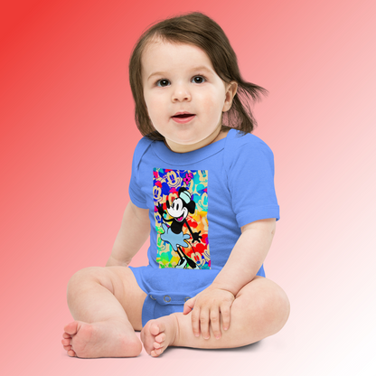 Designer Minnie-Mouse Baby Short Sleeve One Piece | Available in Multiple Colors | Design on Front & Back