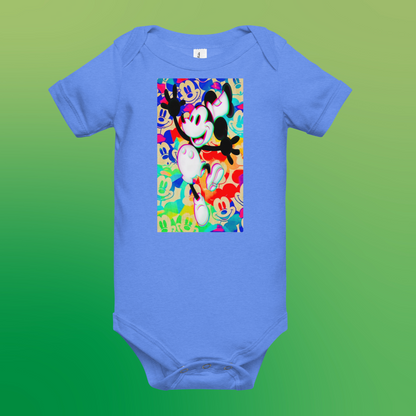 Designer 3D Mickey-Mouse Baby Short Sleeve One Piece | Available in Multiple Colors | Design on Front & Back