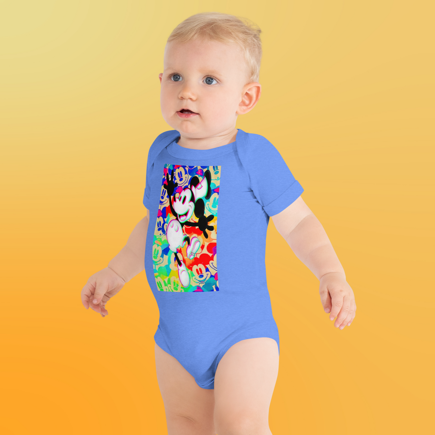 Designer 3D Mickey-Mouse Baby Short Sleeve One Piece | Available in Multiple Colors | Design on Front & Back