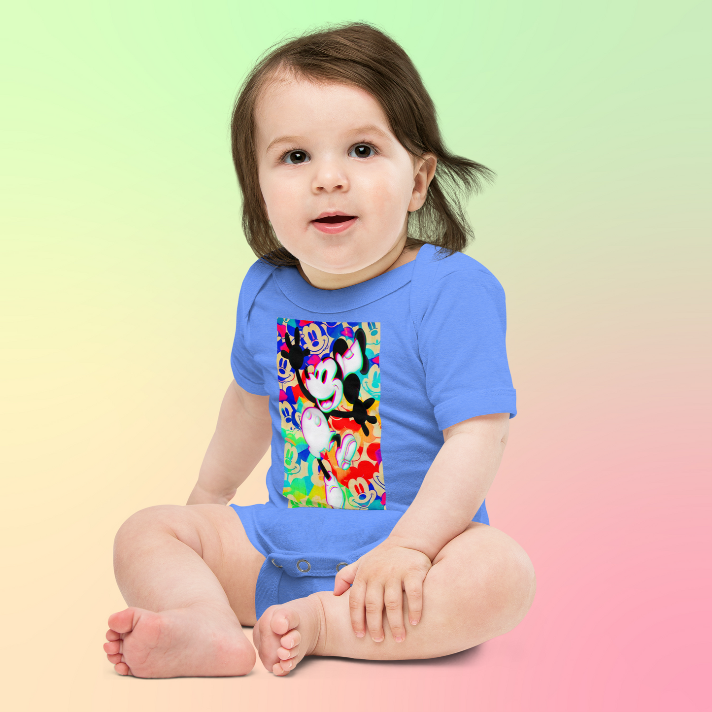 Designer 3D Mickey-Mouse Baby Short Sleeve One Piece | Available in Multiple Colors | Design on Front & Back