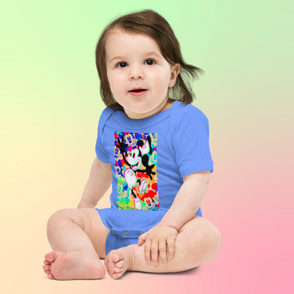 Designer 3D Mickey-Mouse Baby Short Sleeve One Piece | Available in Multiple Colors | Design on Front & Back