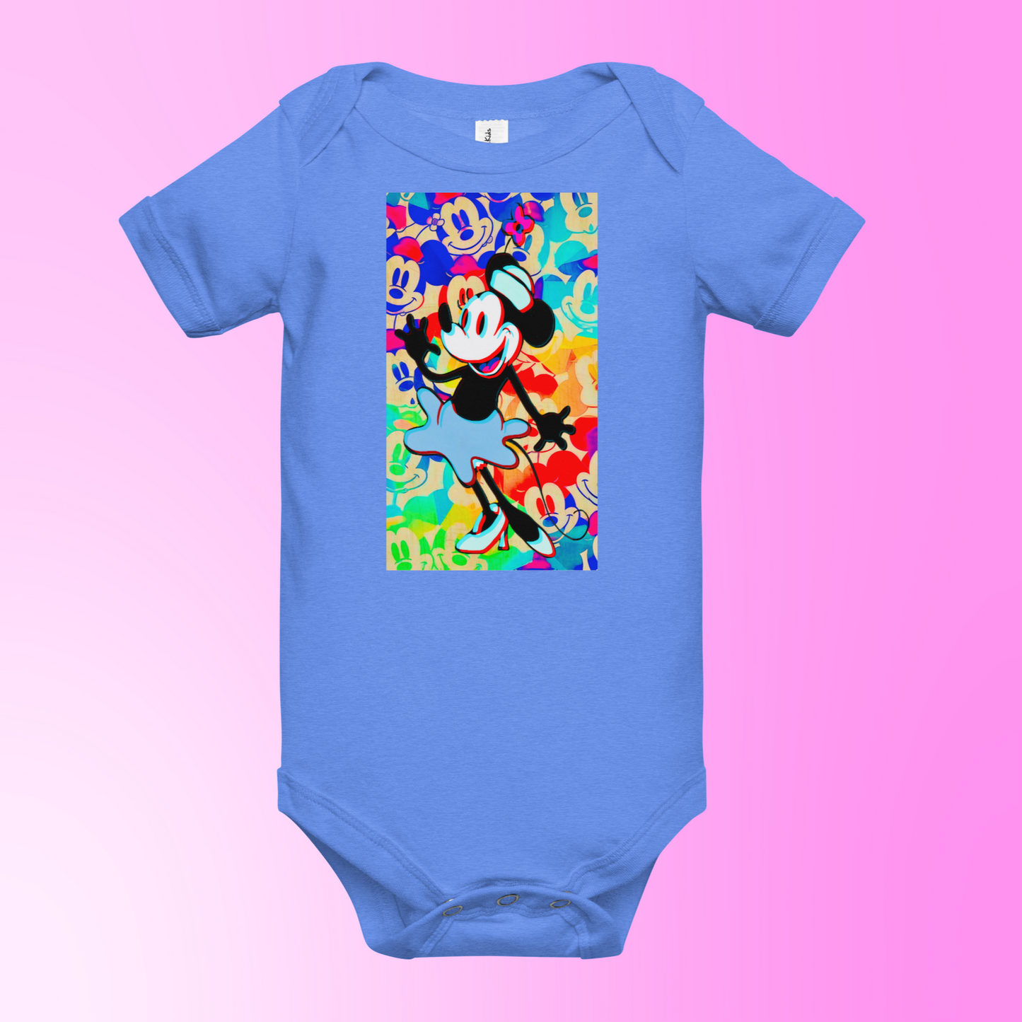 Designer 3D Minnie-Mouse Baby Short Sleeve One Piece | Available in Multiple Colors | Design on Front & Back