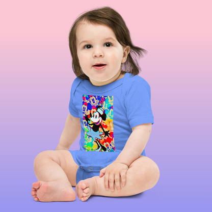 Designer 3D Minnie-Mouse Baby Short Sleeve One Piece | Available in Multiple Colors | Design on Front & Back