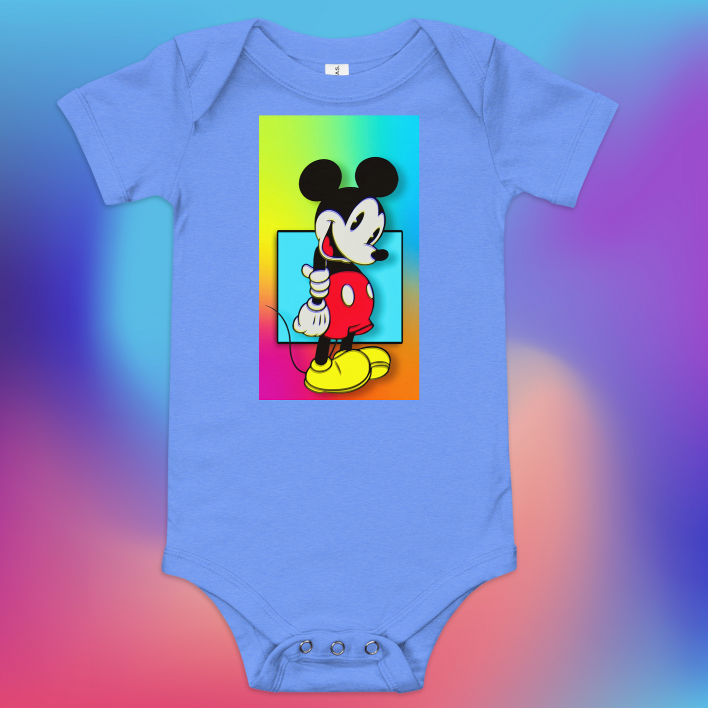 Designer Mickey-Mouse Baby Short Sleeve One Piece | Available in Multiple Colors | Design on Front & Back