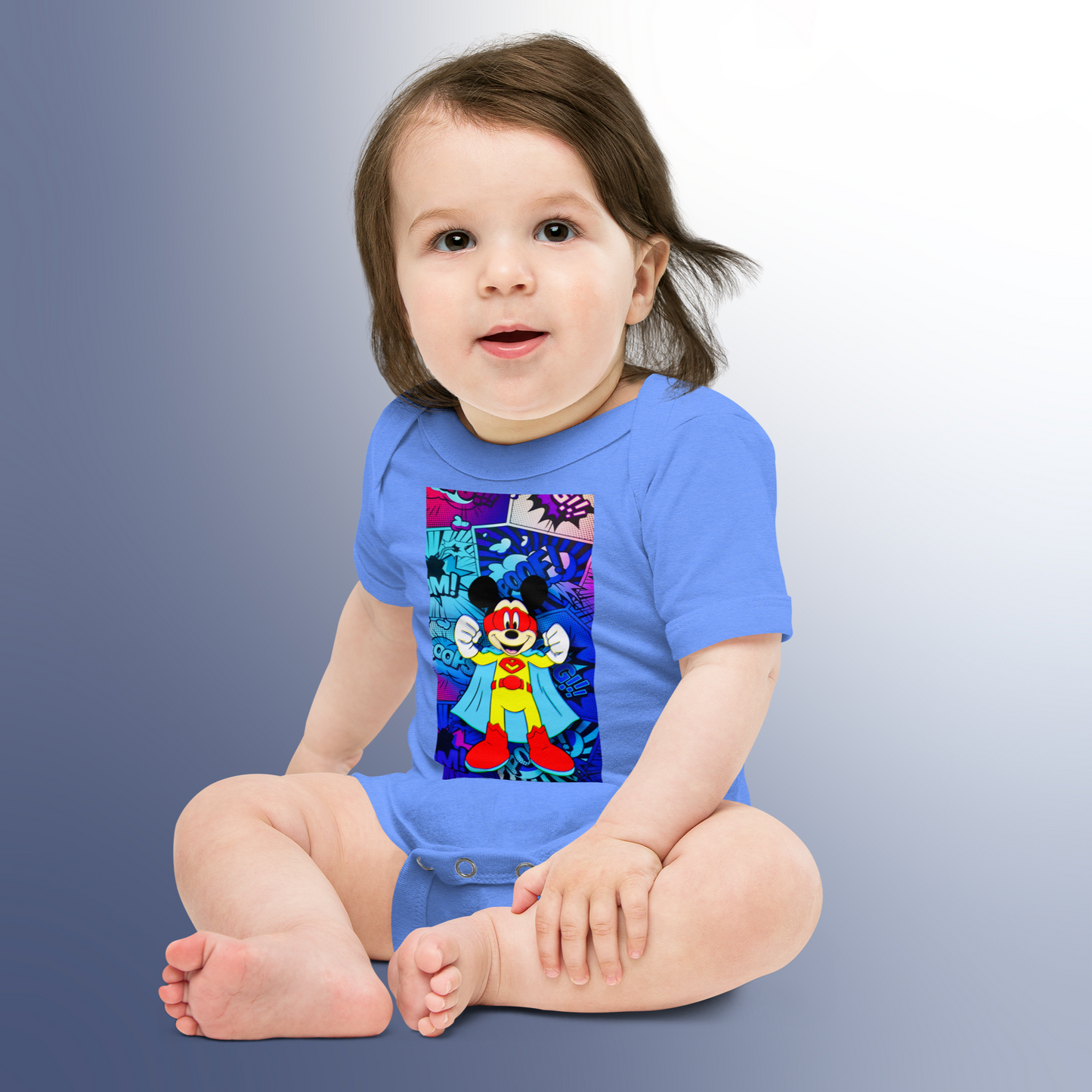 Designer Mickey-Mouse Baby Short Sleeve One Piece | Available in Multiple Colors | Design on Front & Back