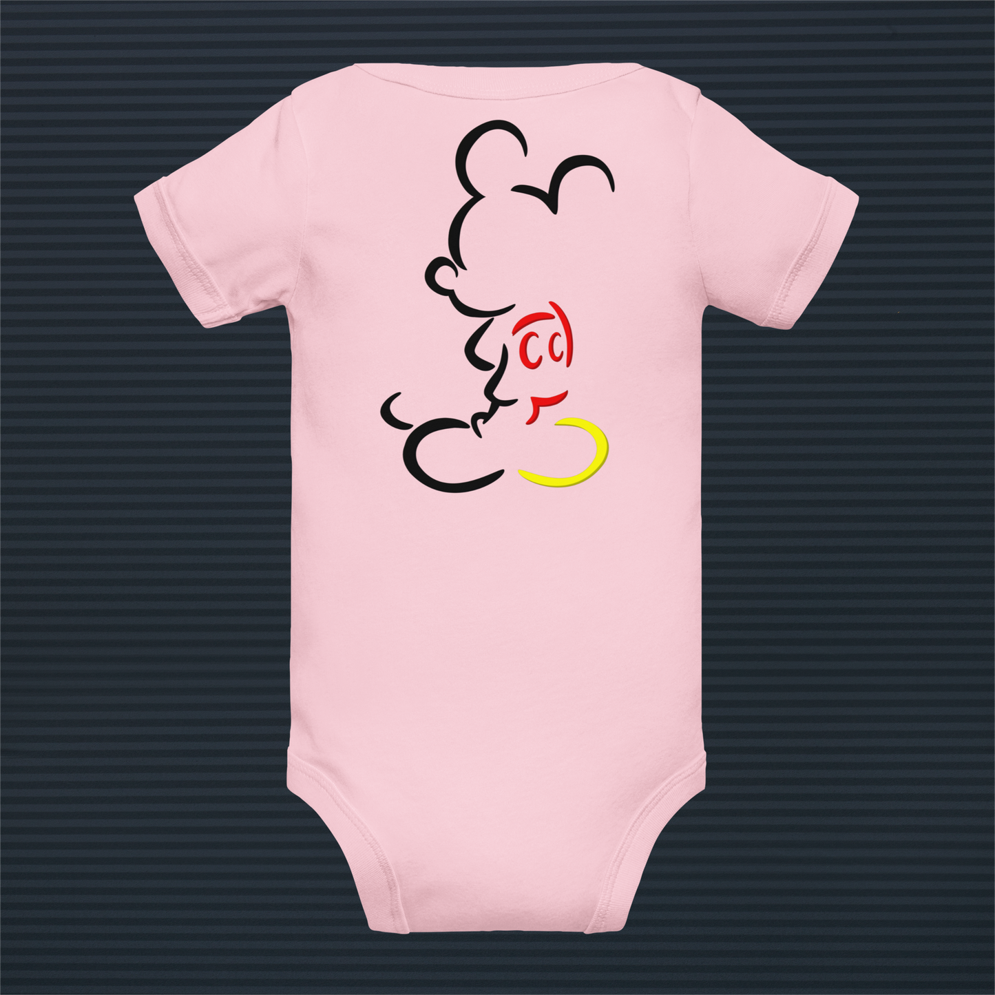 Designer Mickey-Mouse Baby Short Sleeve One Piece | Front & Back Design | Available in Multiple Colors