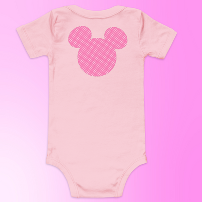 Designer Minnie-Mouse Baby Short Sleeve One Piece | Available in Multiple Colors | Design on Front & Back