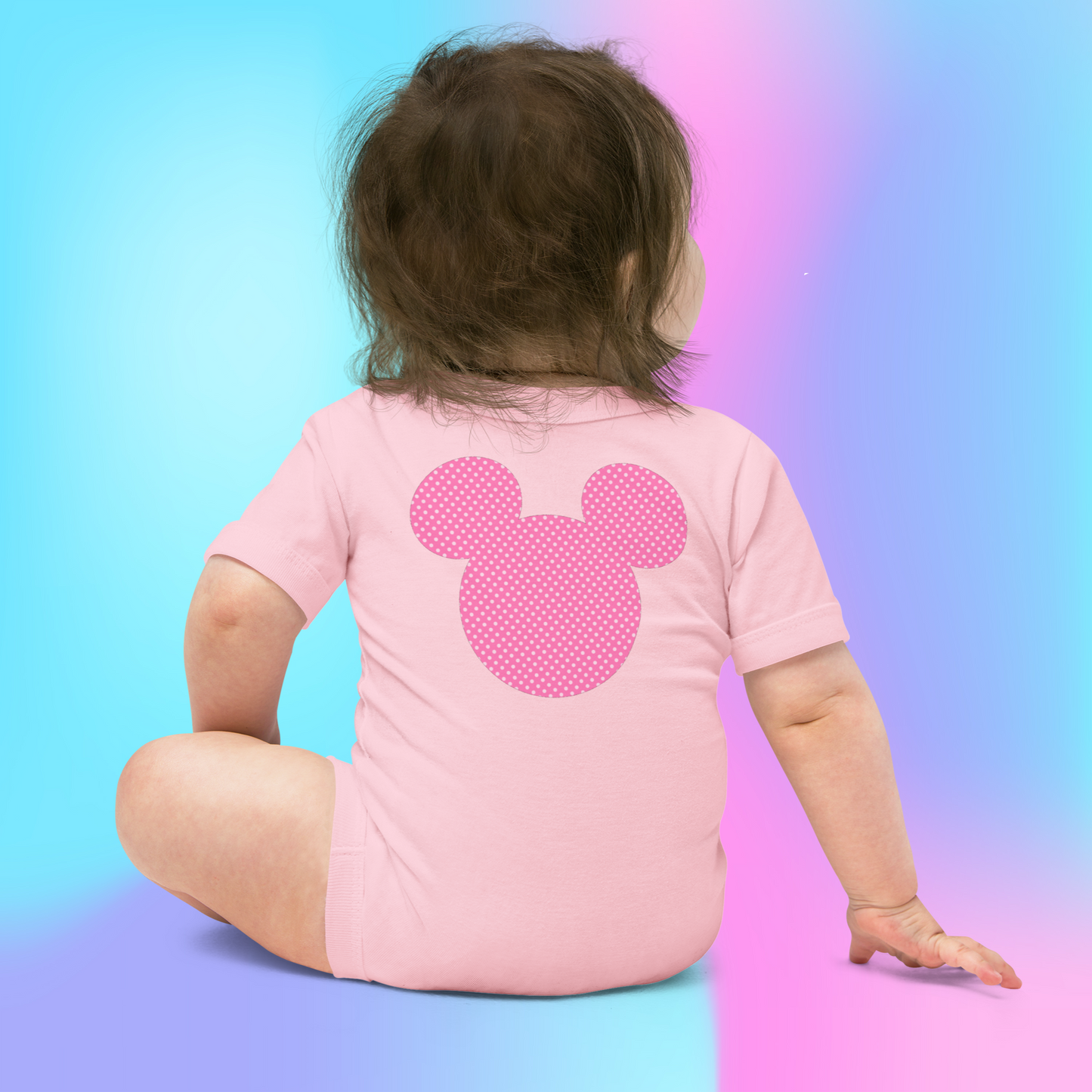 Designer Minnie-Mouse Baby Short Sleeve One Piece | Available in Multiple Colors | Design on Front & Back