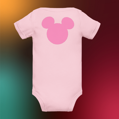 Designer Minnie-Mouse Baby Short Sleeve One Piece | Available in Multiple Colors | Design on Front & Back