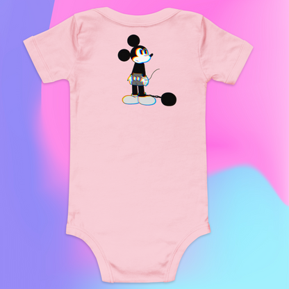 Designer Mickey-Mouse Baby Short Sleeve One Piece | Available in Multiple Colors | Design on Front & Back