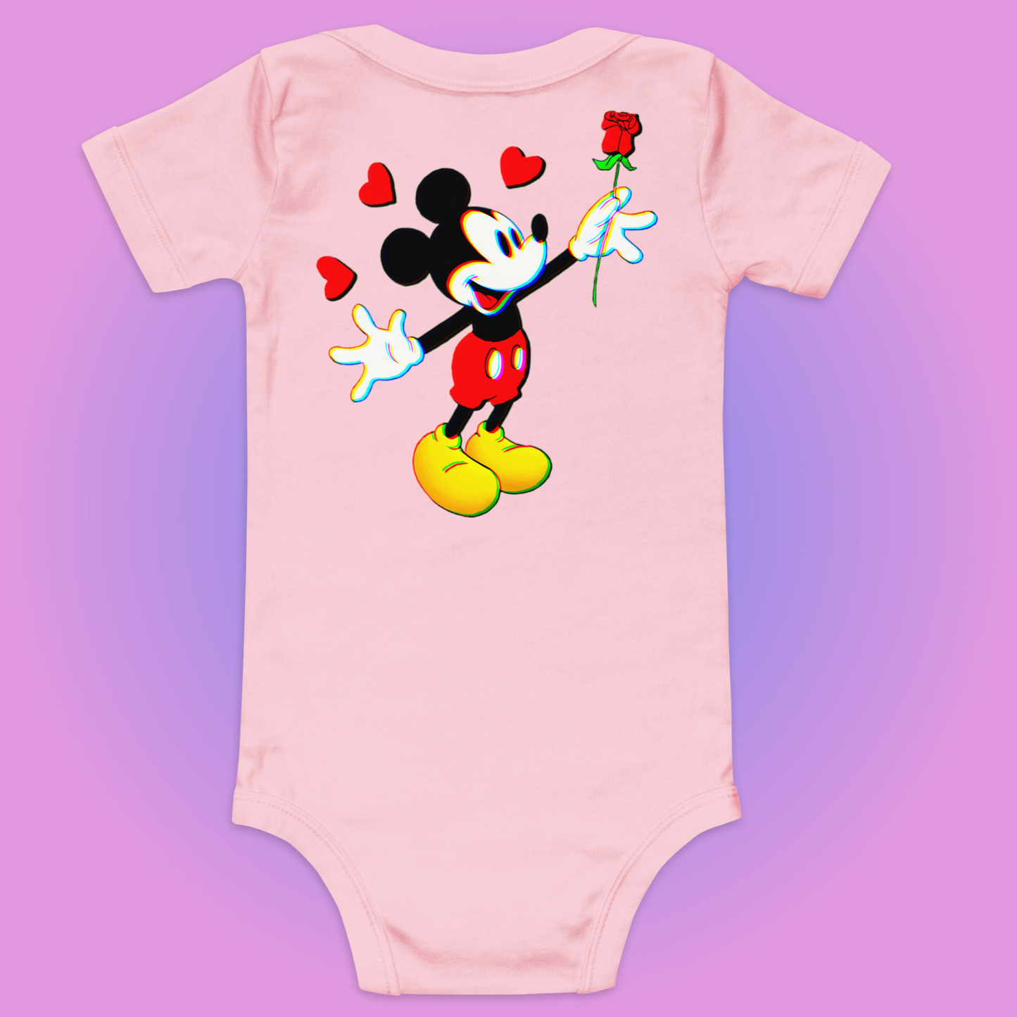 Designer Minnie-Mouse Baby Short Sleeve One Piece | Available in Multiple Colors | Design on Front & Back