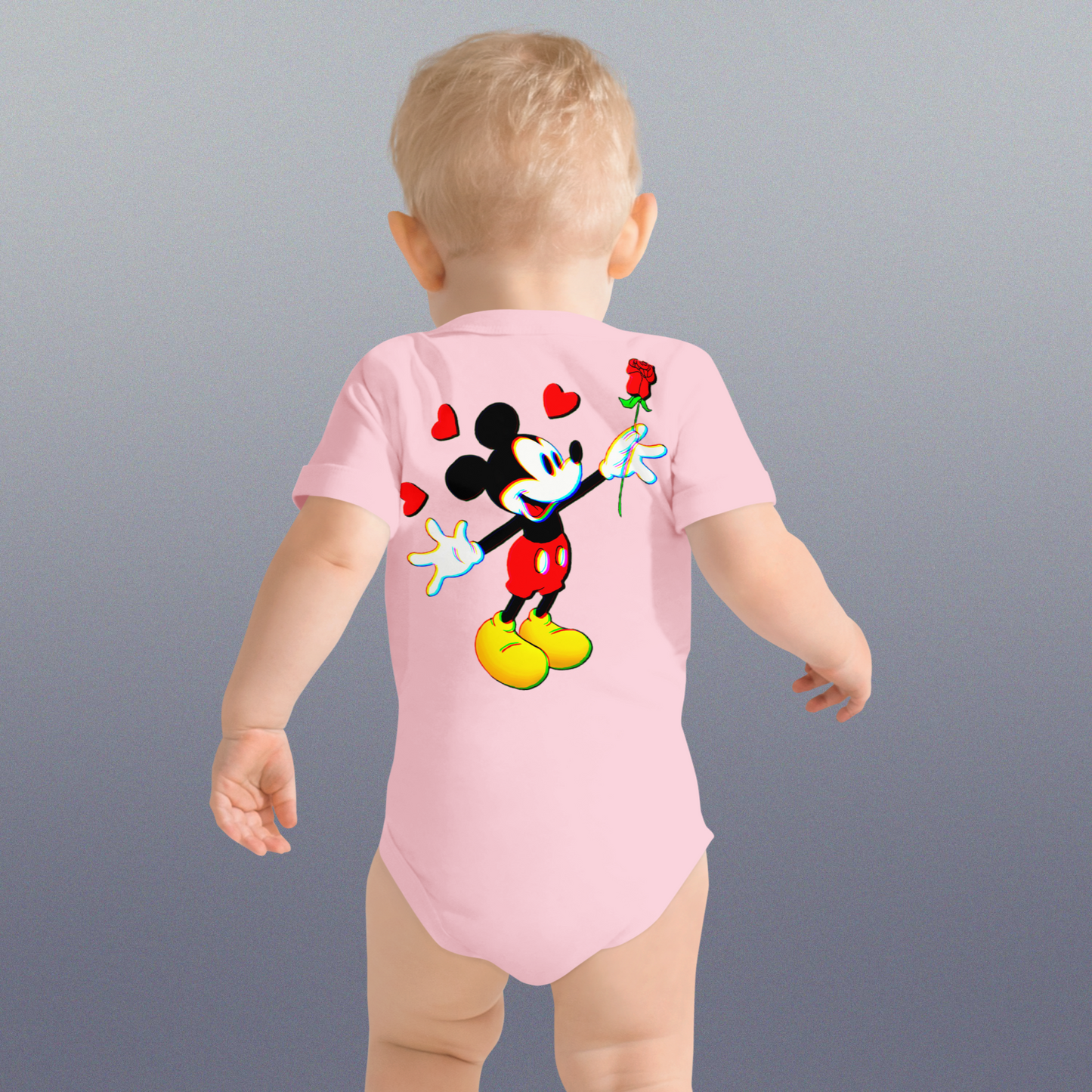 Designer Minnie-Mouse Baby Short Sleeve One Piece | Available in Multiple Colors | Design on Front & Back