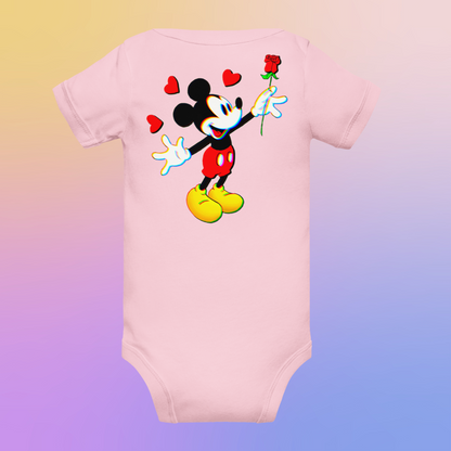 Designer Minnie-Mouse Baby Short Sleeve One Piece | Available in Multiple Colors | Design on Front & Back