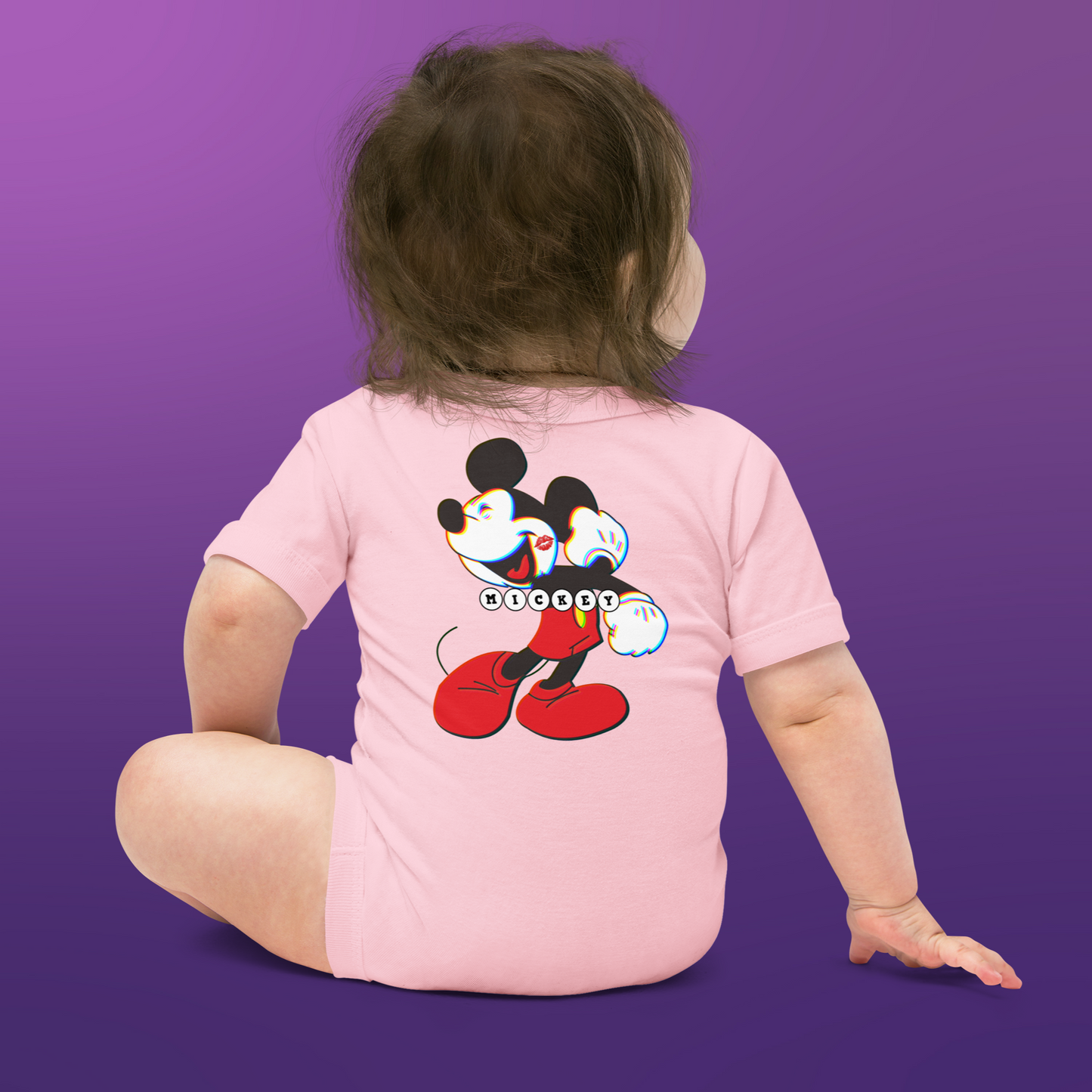 Designer Mickey-Mouse Baby Short Sleeve One Piece | Available in Multiple Colors | Design on Front & Back