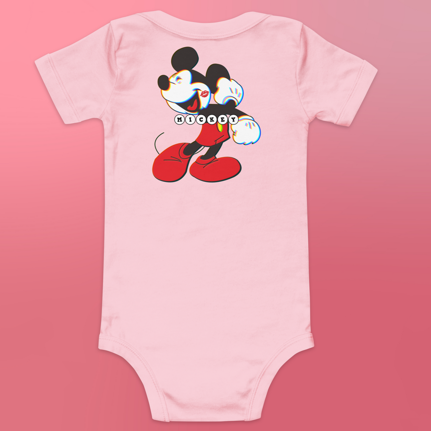 Designer Mickey-Mouse Baby Short Sleeve One Piece | Available in Multiple Colors | Design on Front & Back