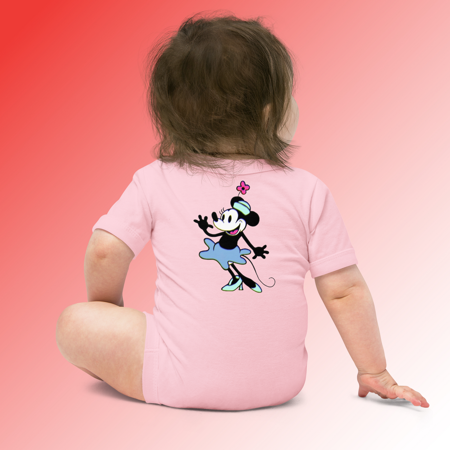 Designer Minnie-Mouse Baby Short Sleeve One Piece | Available in Multiple Colors | Design on Front & Back