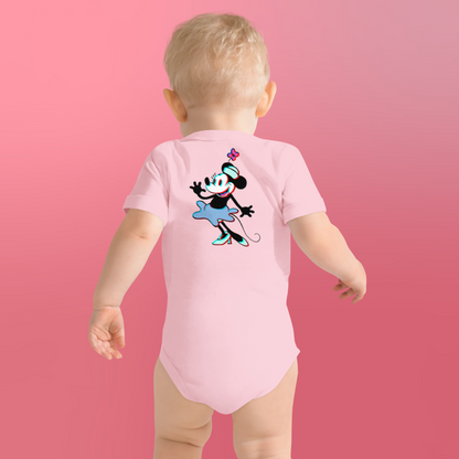 Designer 3D Minnie-Mouse Baby Short Sleeve One Piece | Available in Multiple Colors | Design on Front & Back